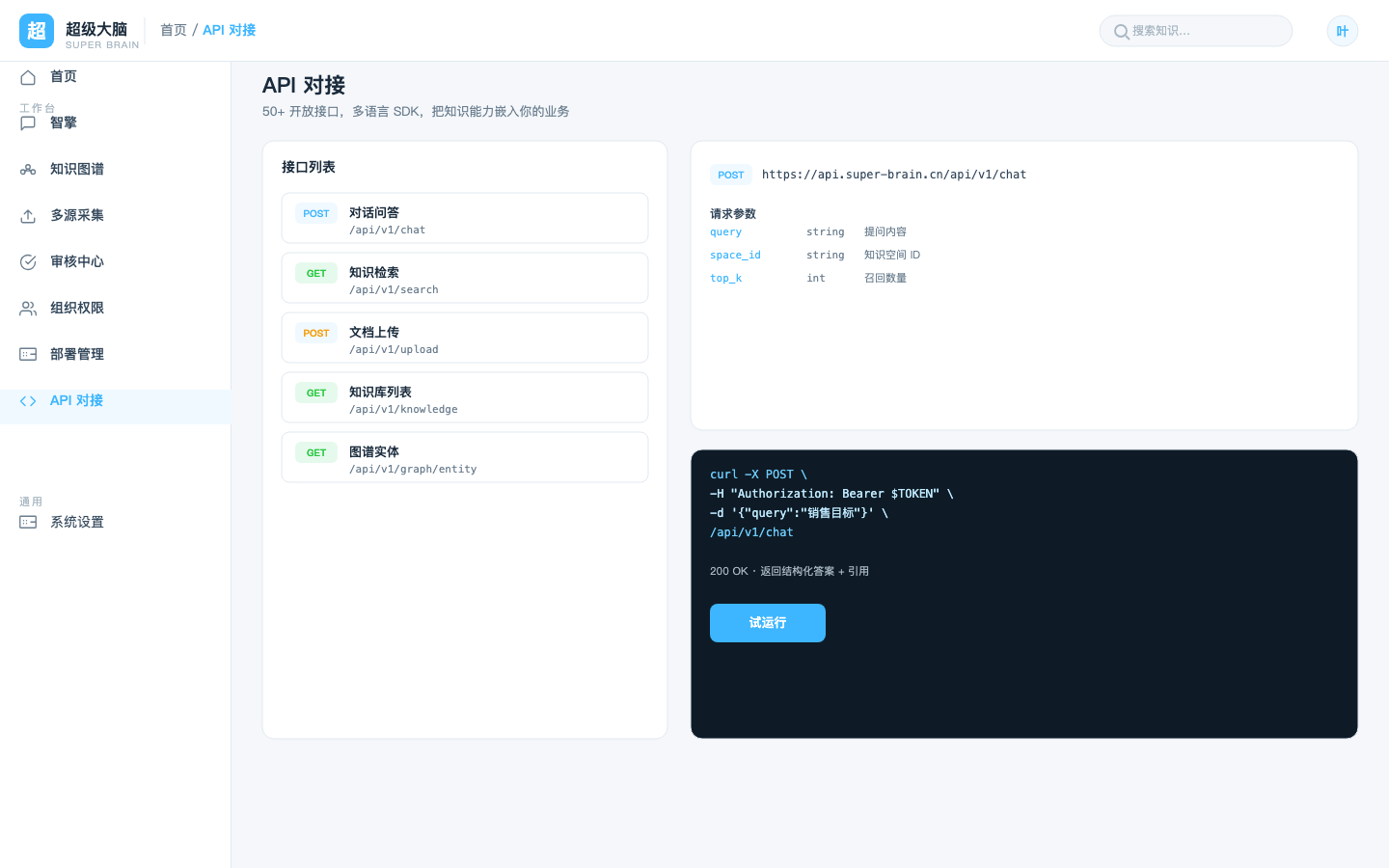 超级大脑 API 接口文档